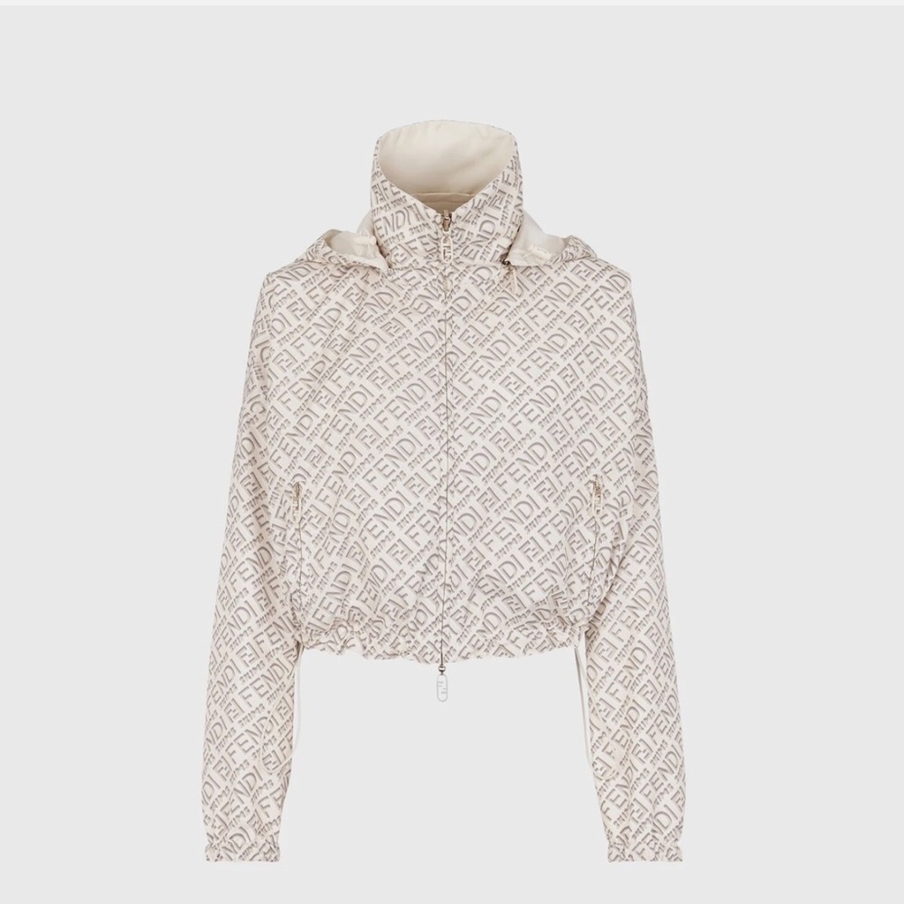 Fendi Skims Two Piece Set Reversible Beige Logo Bomber Jacket